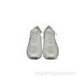 Pantofi de damă, albi, confortabili, cu șireturi